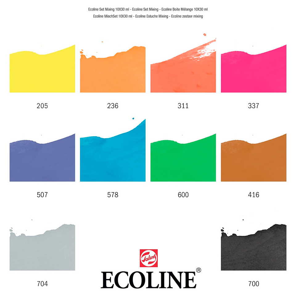 Acuarela Líquida Ecoline Con Gotero Set 10 Colores 30ml 3