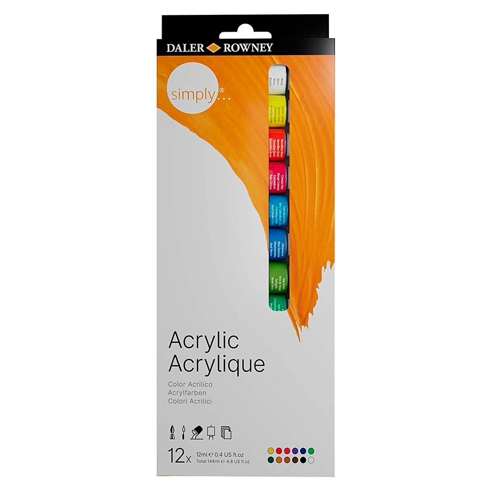 Set Acrilicos en Tubos - 12 Colores - 12 ml 1