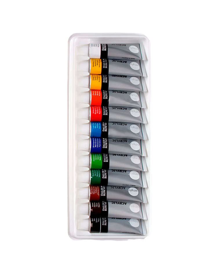 Set Acrilicos en Tubos - 12 Colores - 12 ml