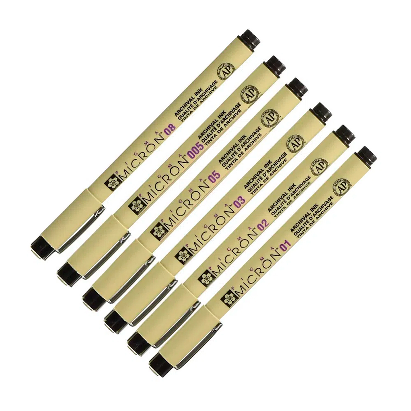 Set Pigma Micron Sakura 6 Grosores Negro 2