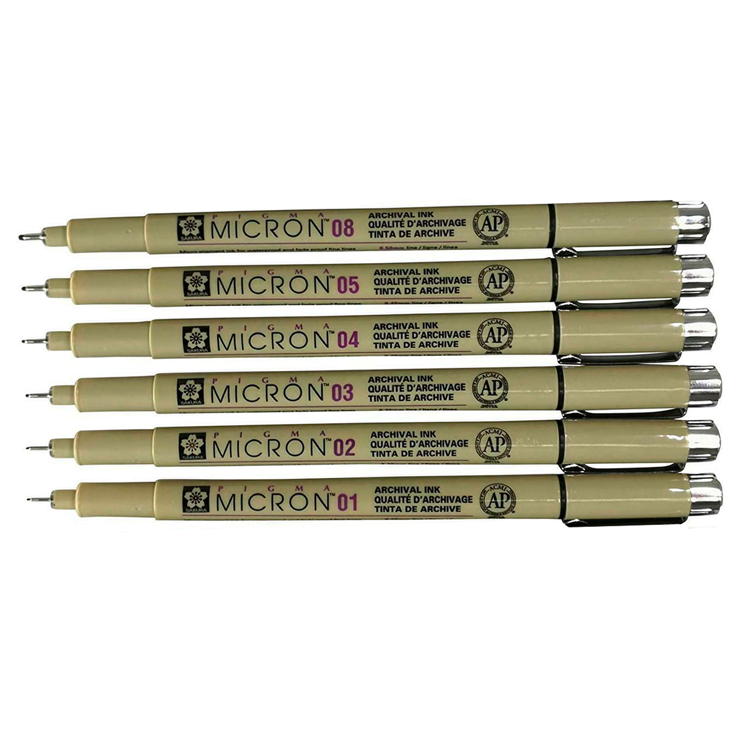 Set Pigma Micron Sakura 6 Grosores Negro 3