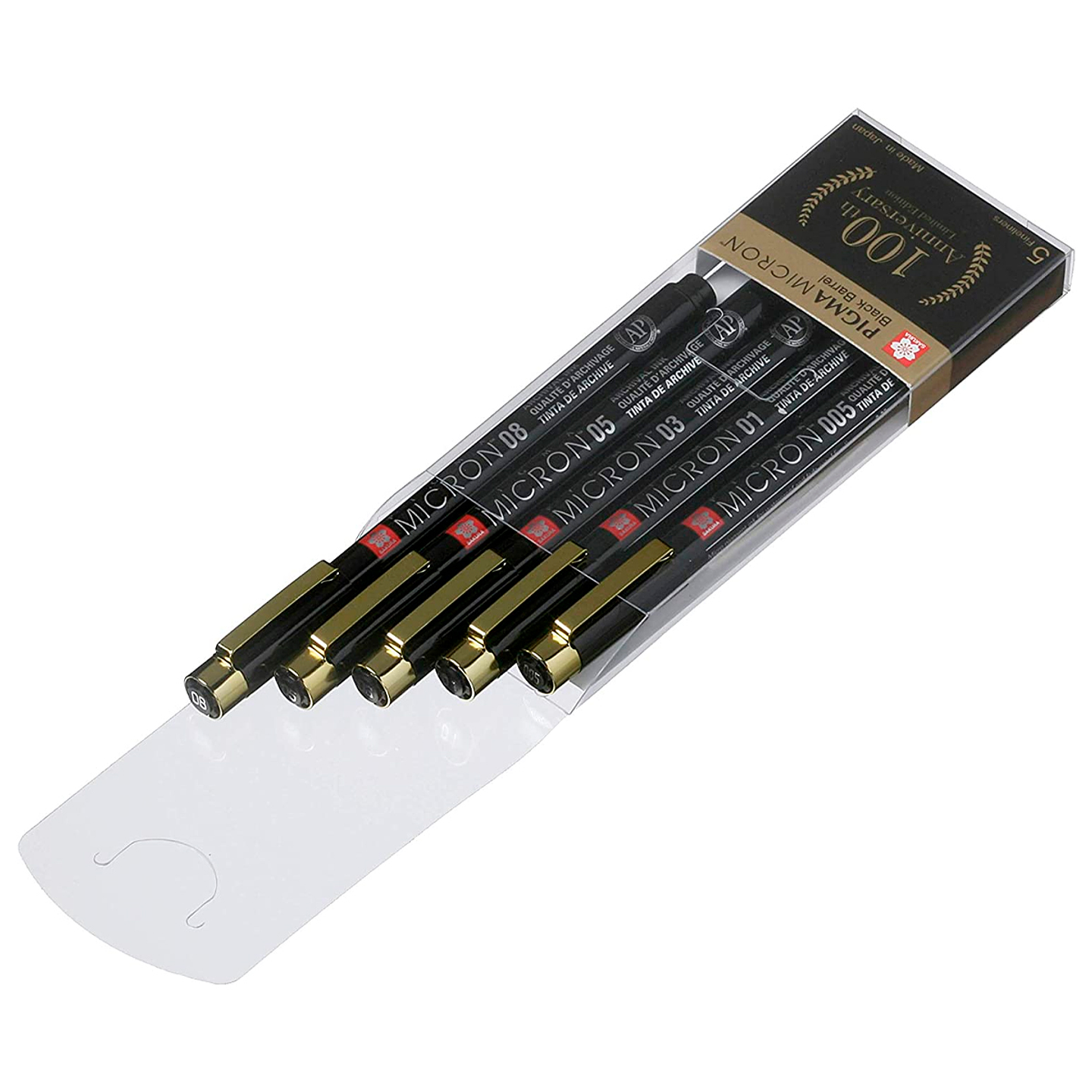 Sakura Pigma Micron Set 5 Tiralineas Negros Edición Aniversario 100 años 2