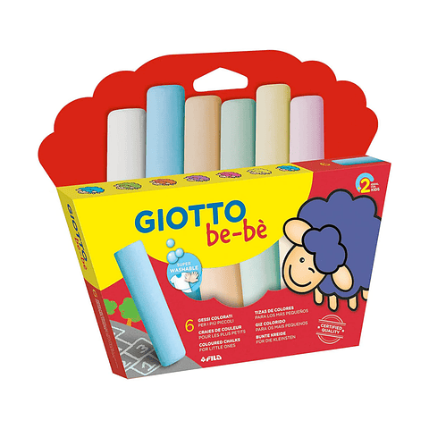 Set 6 Tizas de Colores Lavables Jumbo 