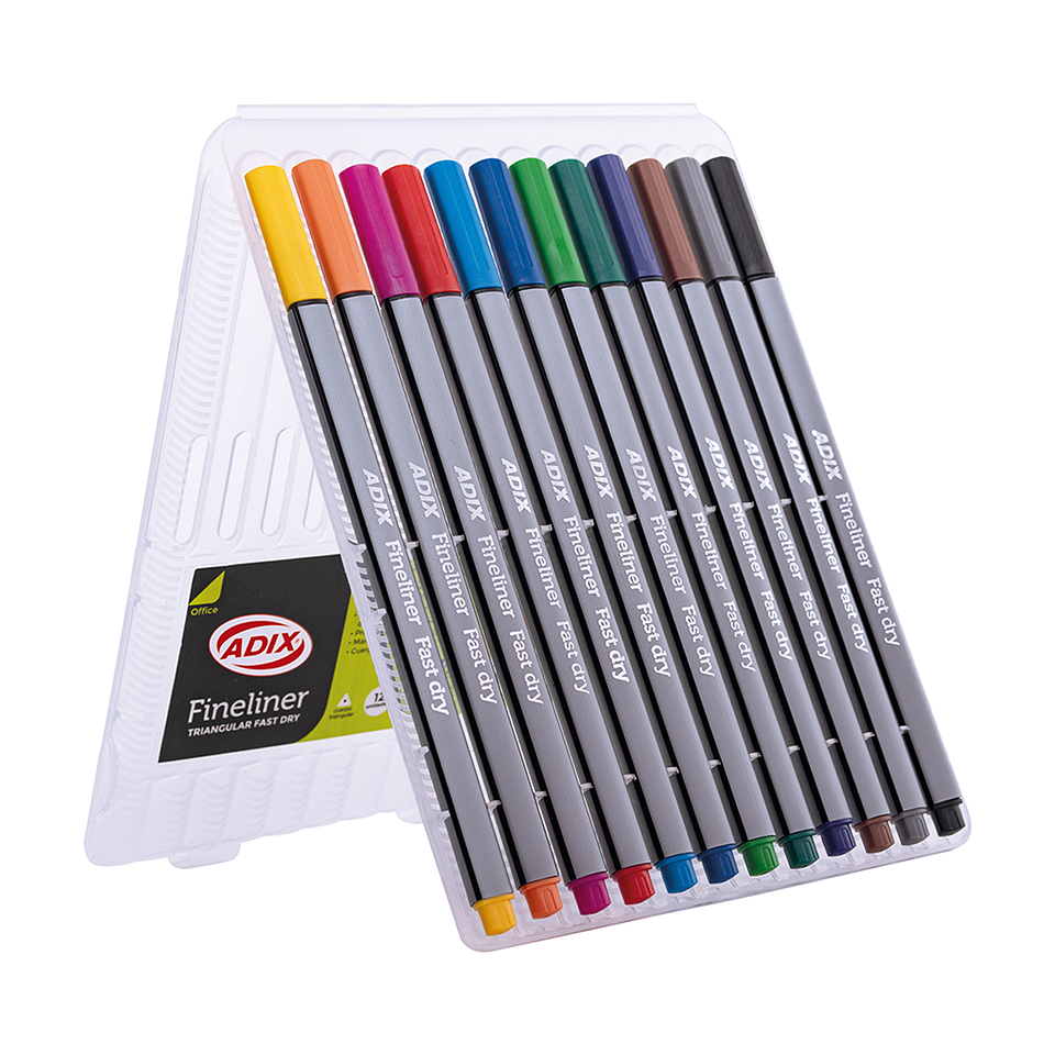 Lapices Fineliner 12 Colores Adix 1