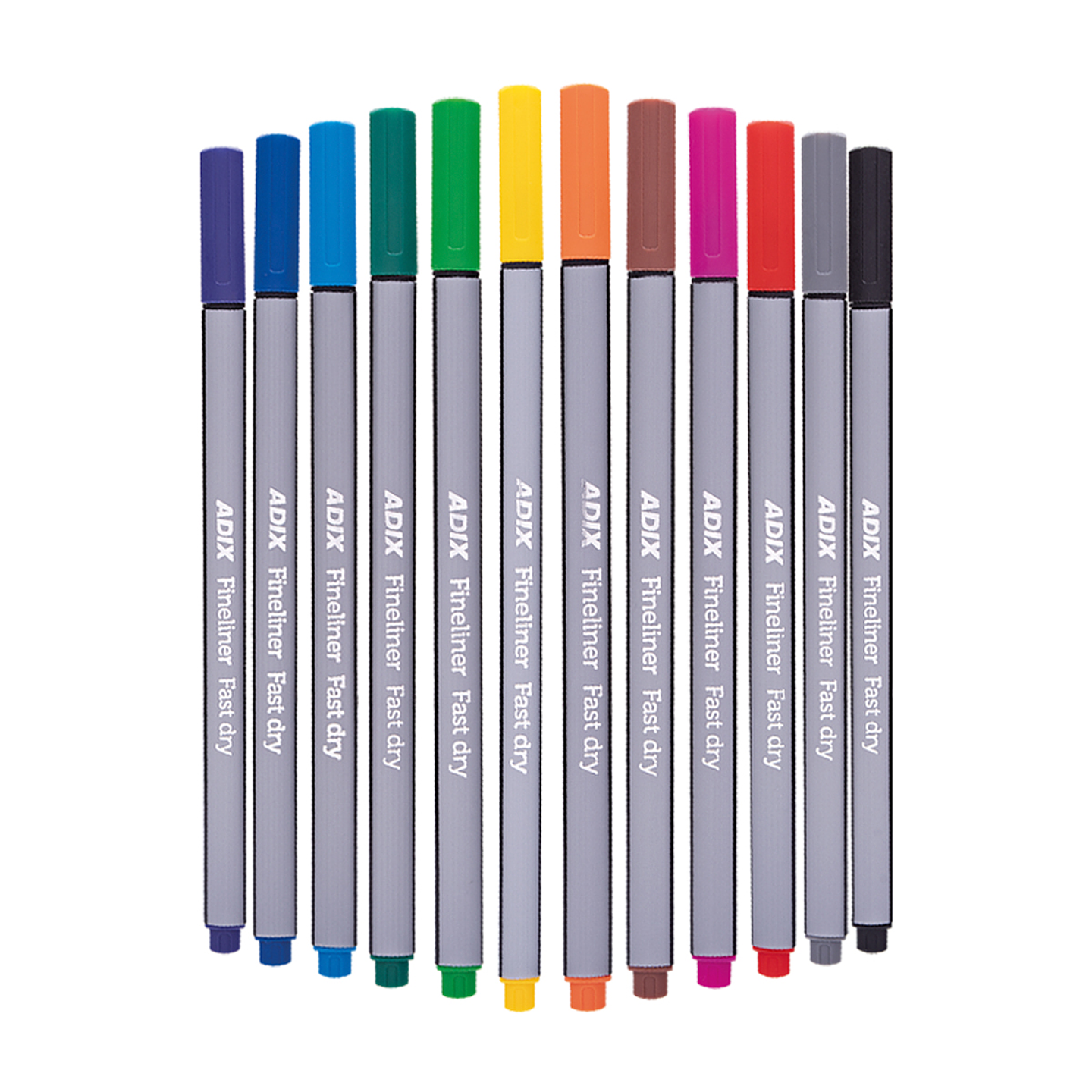 Lapices Fineliner 12 Colores Adix 2