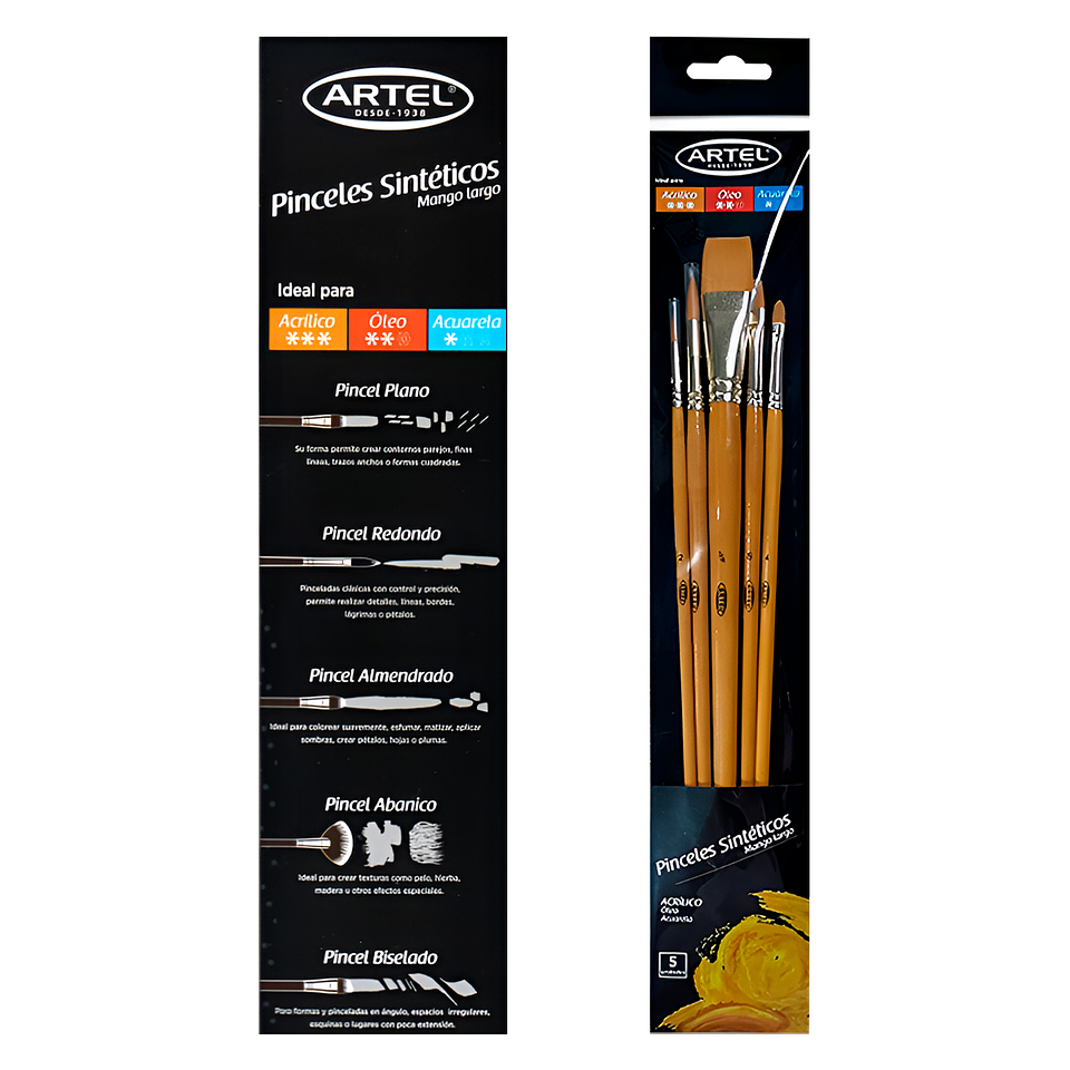 Set 5 Pinceles Para Acrílico 1
