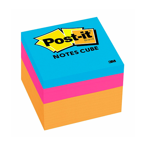 Nota Adhesiva Neon Mini Cubo 400 hojas Post It 3M 47.6 mm x 47.6 mm