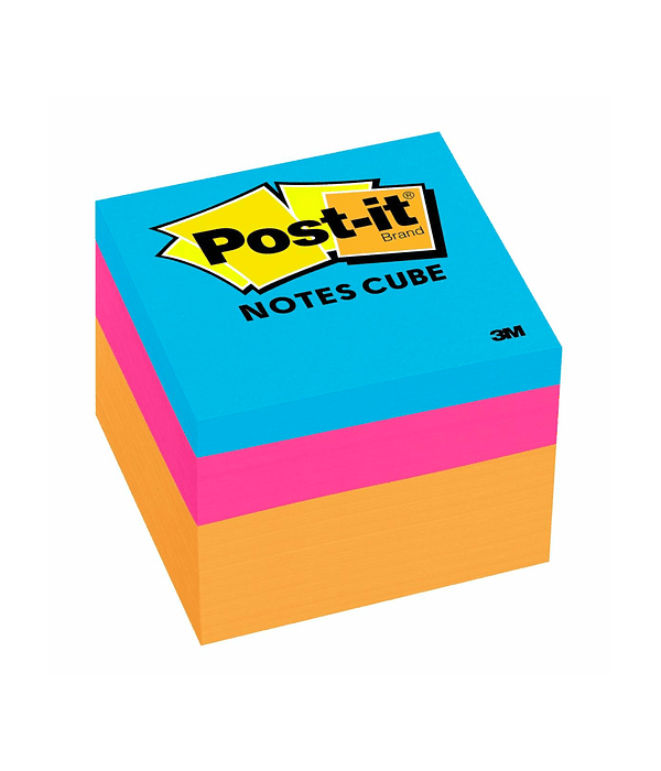 Nota Adhesiva Neon Mini Cubo 400 hojas Post It 3M 47.6 mm x 47.6 mm