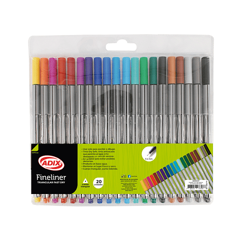 Lapices Fineliner 20 Colores