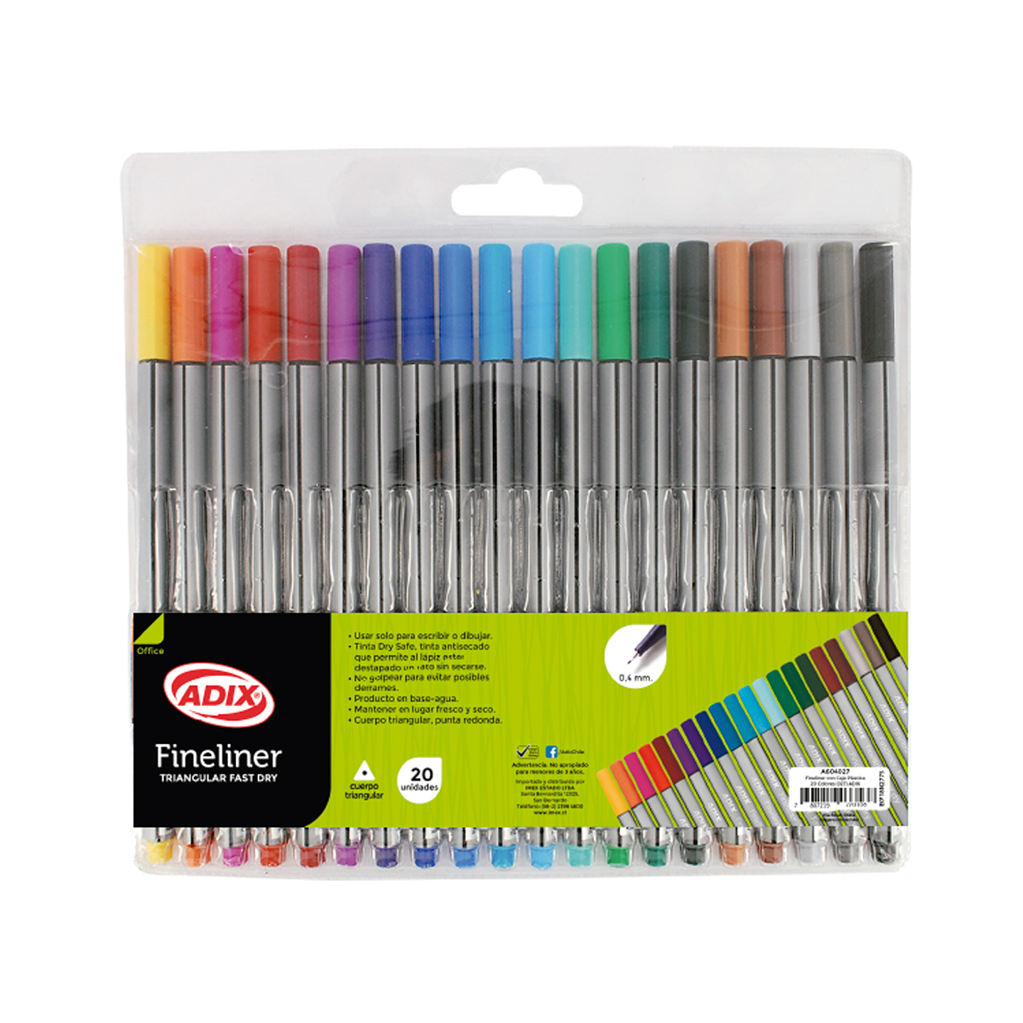 Lapices Fineliner 20 Colores 1