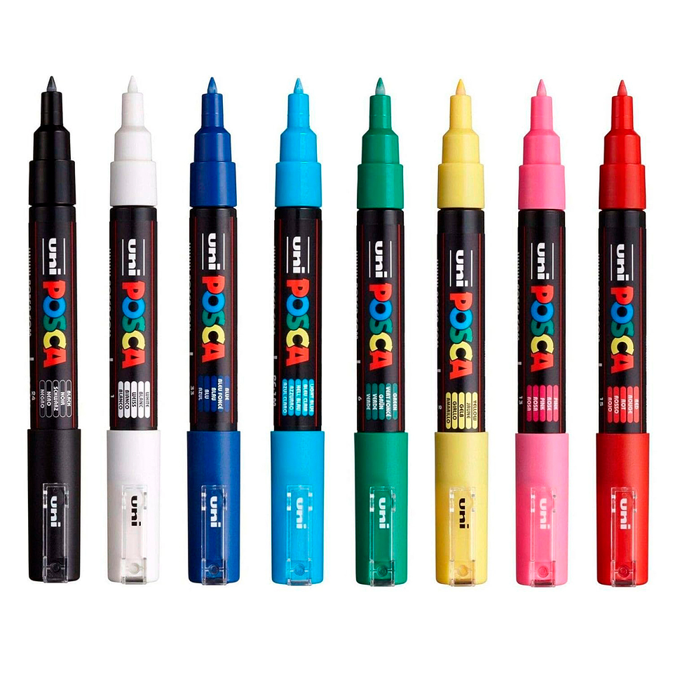 Marcadores Posca 1M Set 8 Colores Básicos 2