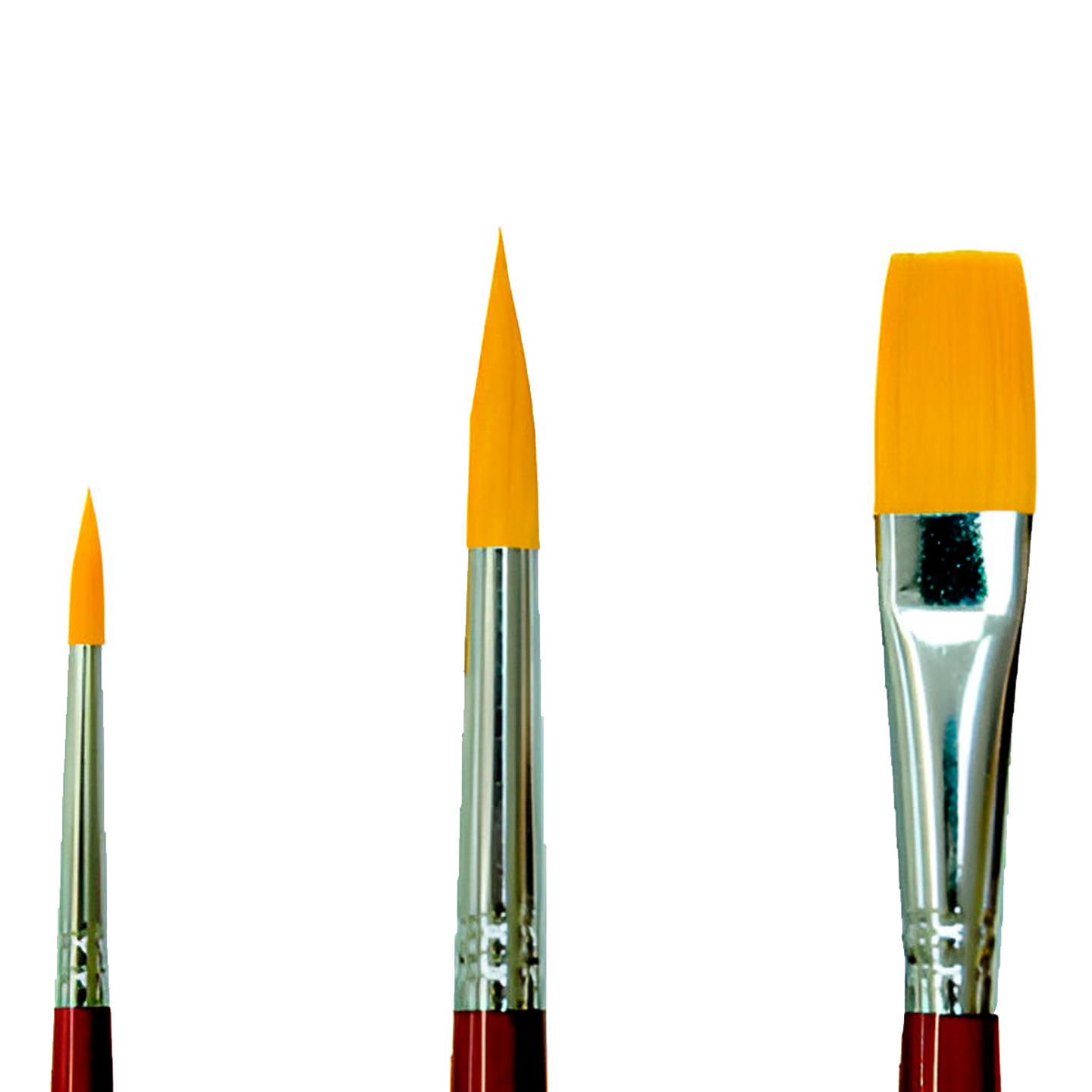 Set de 3 pinceles sintéticos para acrílicos y acuarelas Sakura 2