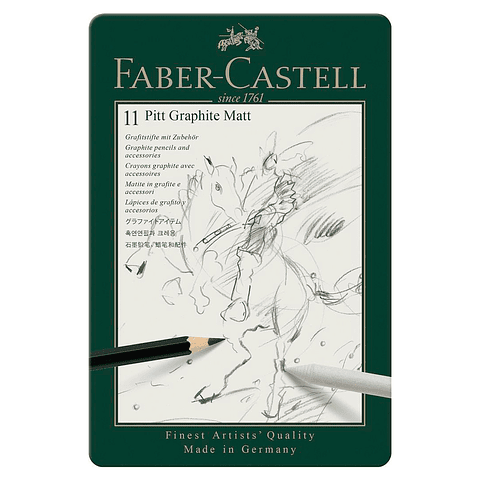 Set 11 Lápices Grafito Graphite Matt - Faber Castell Pitt