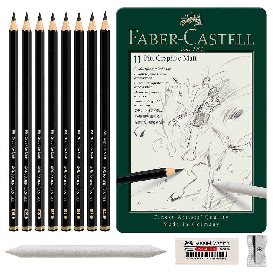 Set 11 Lápices Grafito Graphite Matt - Faber Castell Pitt 2