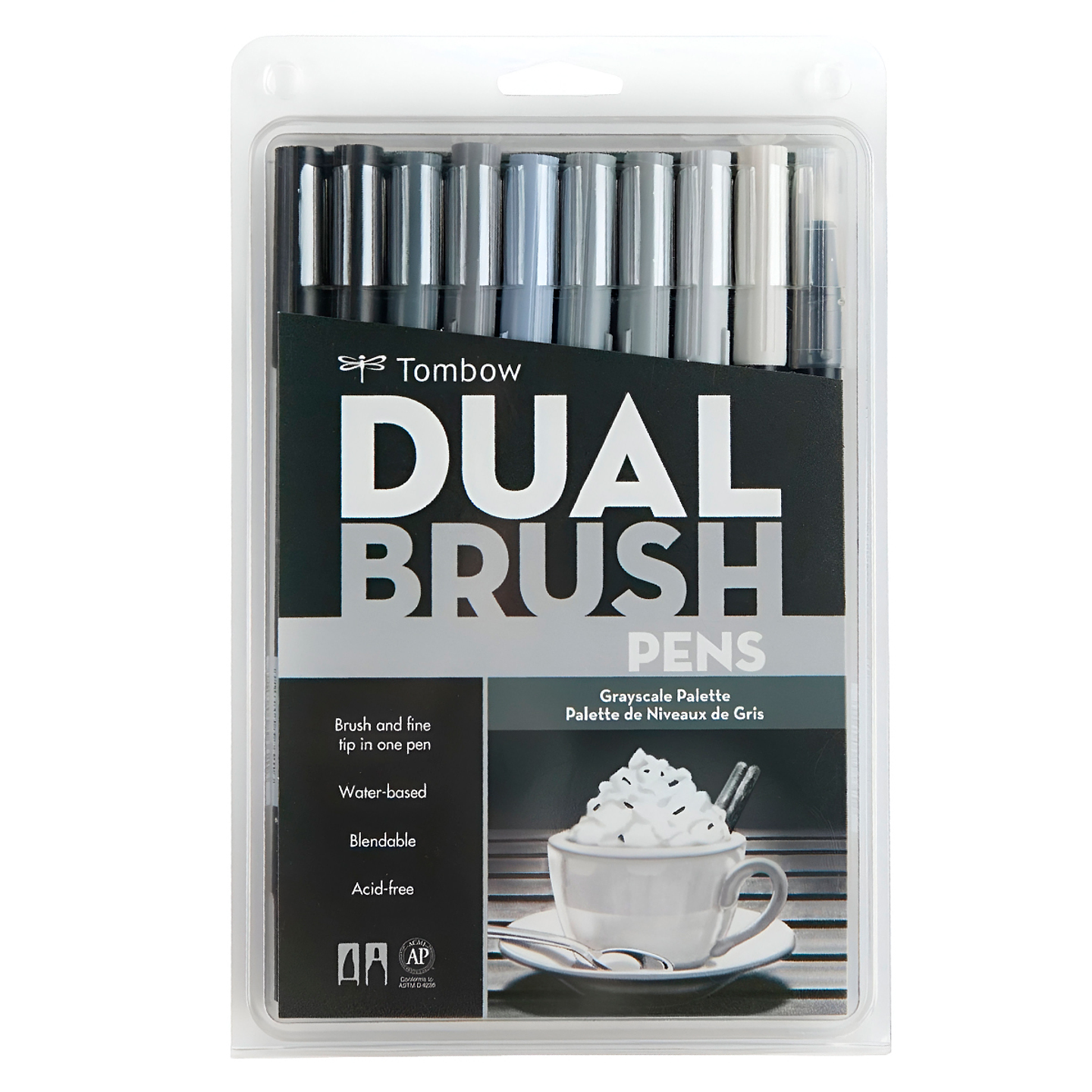 Tombow Dual Brush - Set 10 Marcadores Escala De Grises 1