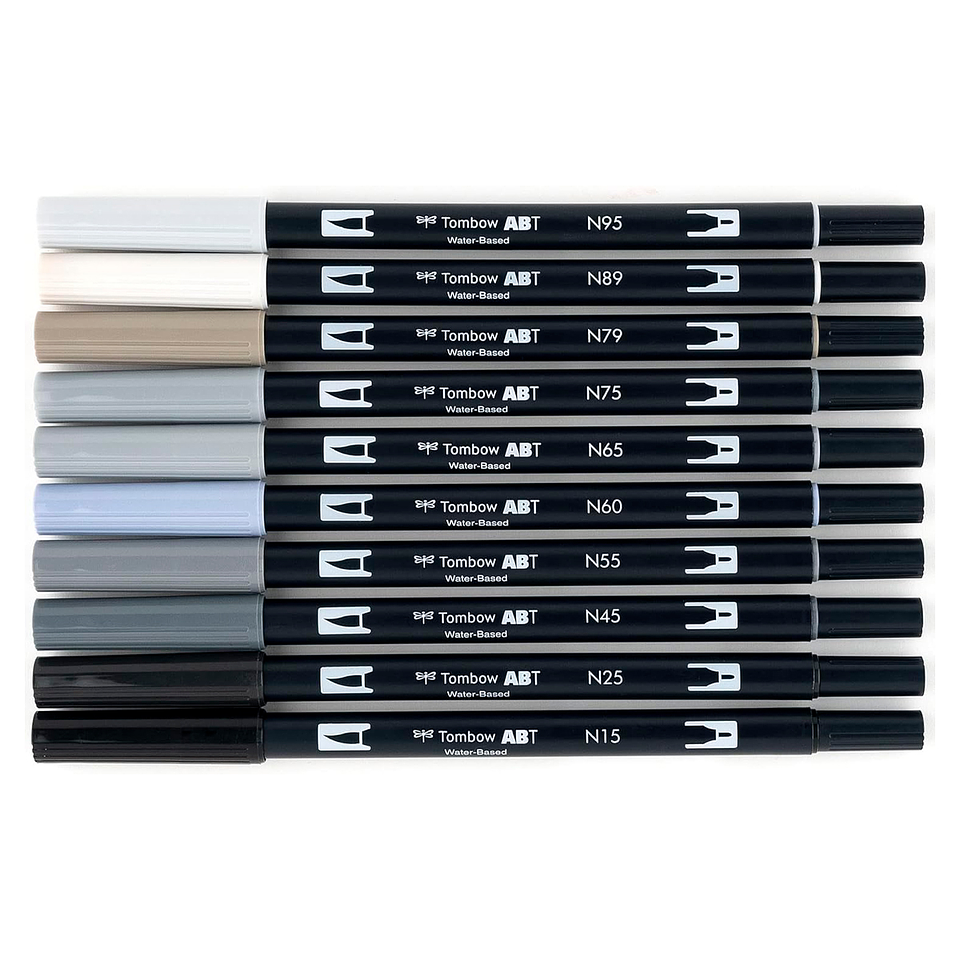 Tombow Dual Brush - Set 10 Marcadores Escala De Grises 3