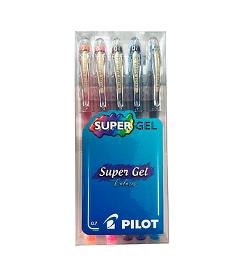 Set Lápices Tinta Super Gel 0.7mm 5 Colores