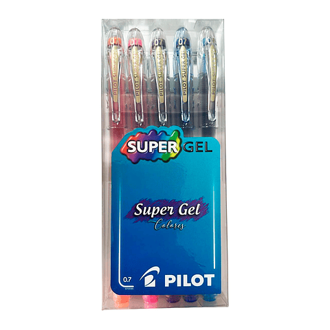 Set Lápices Tinta Super Gel 0.7mm 5 Colores