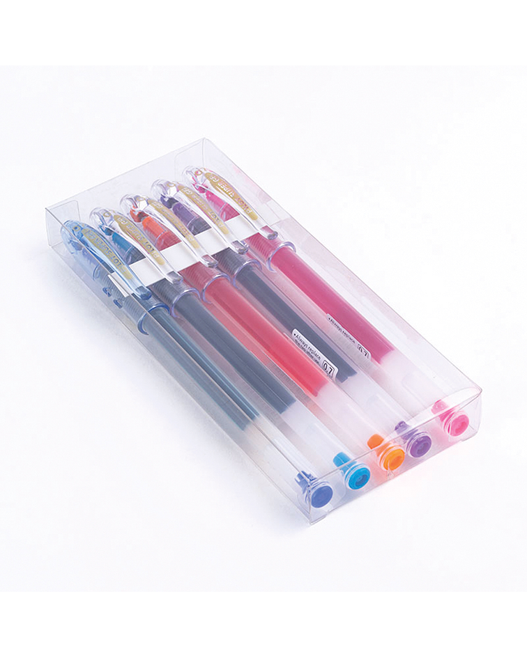 Set Lápices Tinta Super Gel 0.7mm 5 Colores