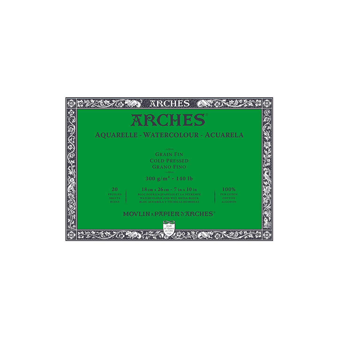 Arches - Block Acuarela Grano Fino 300 g/m2 20hj 1