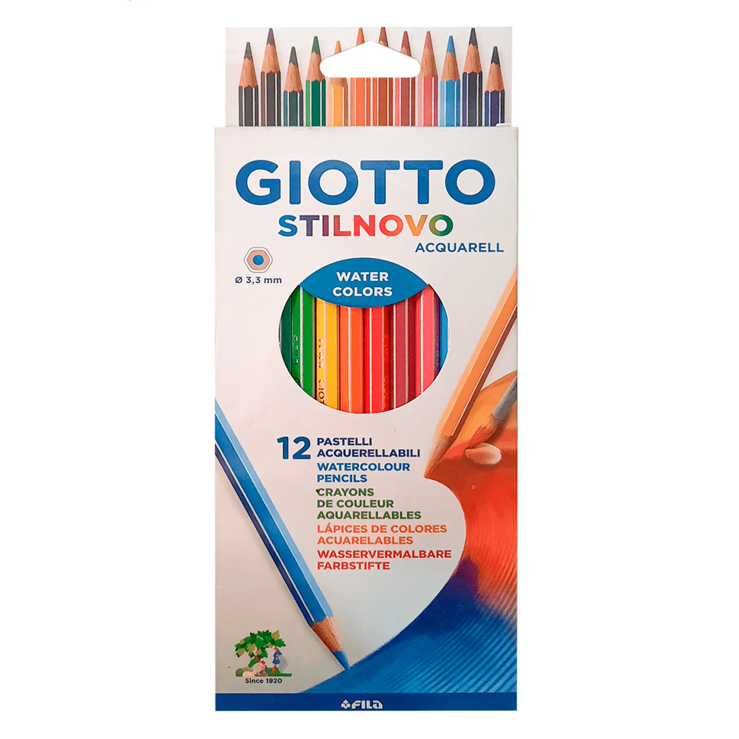 Lapiz Giotto Stilnovo Acuarelable 12 Colores 1