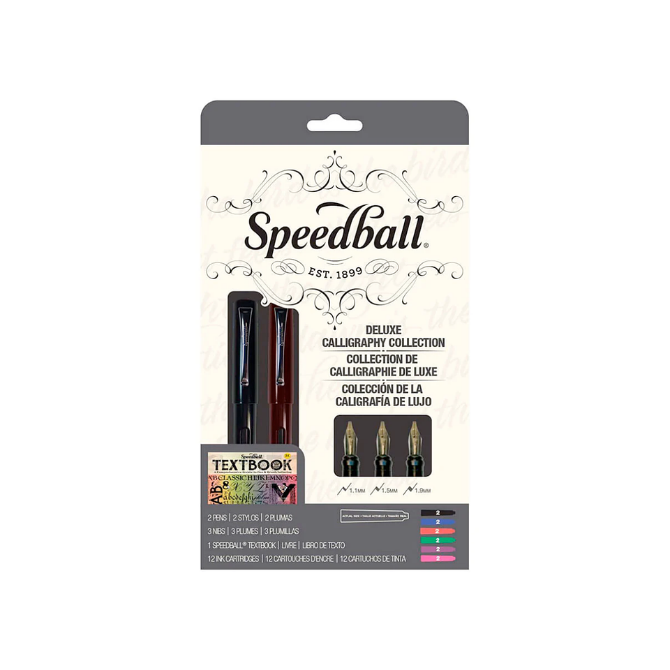 Set Pluma Fuente Caligráfica Speedball (2 Plumas+ libro) 1