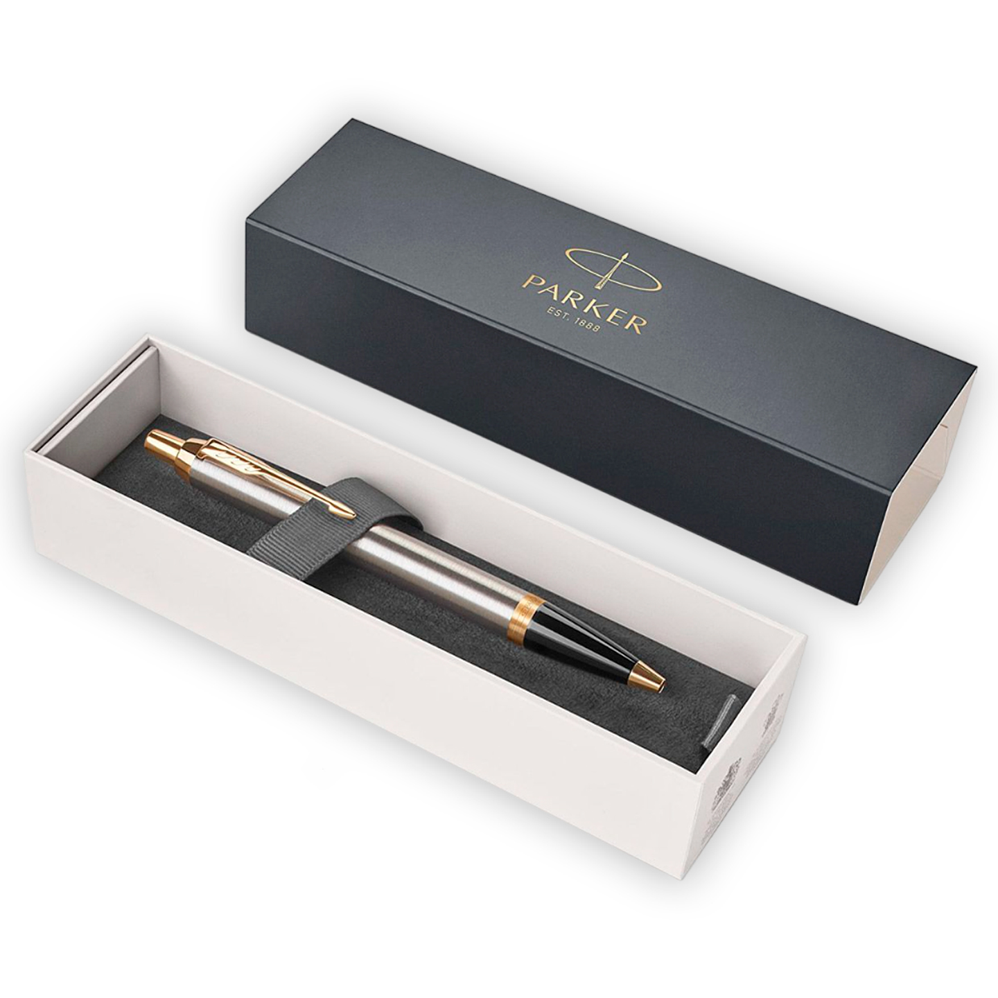 Bolígrafo IM Metal Cepillado Con Bordes De Oro - Parker 2