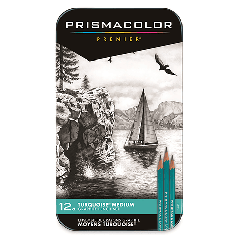 Lápices Grafito Prismacolor Turquoise Set 12 Dureza Media