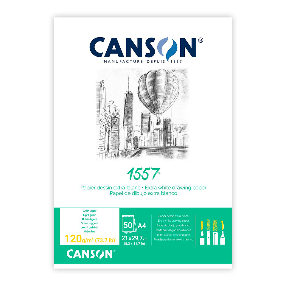 Canson Pad 1557 A4 120grs 50hjs 1