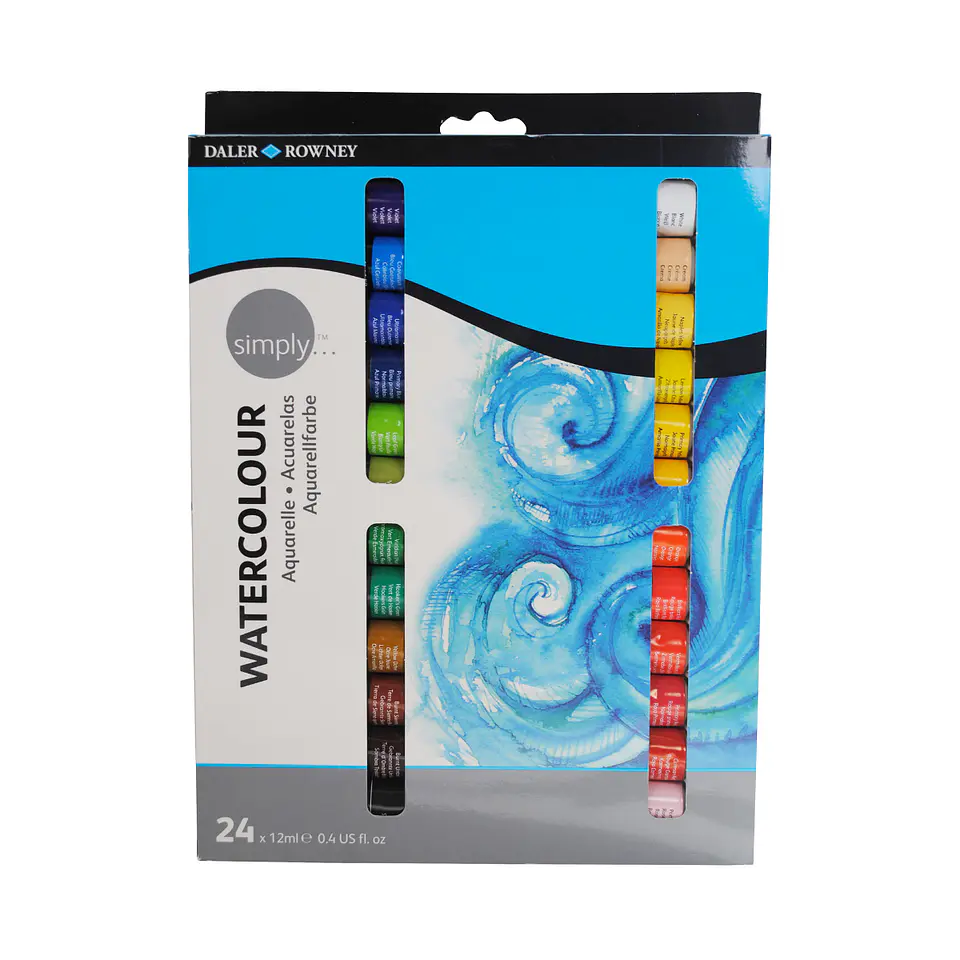 Acuarela en Tubos Daler Rowney Simply Set 24 Colores 12ml 1