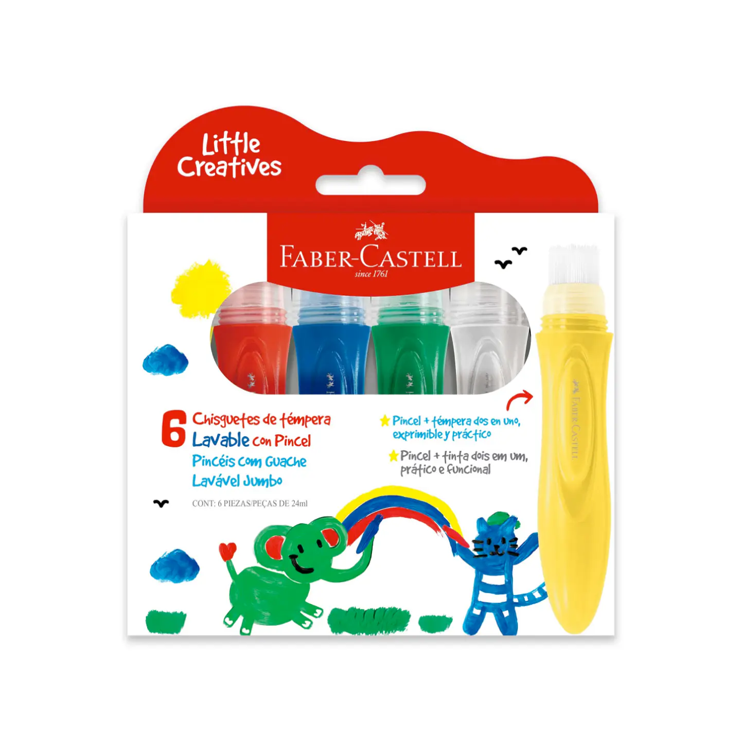 Chisguetes Témpera Little Creatives 6 Colores 1