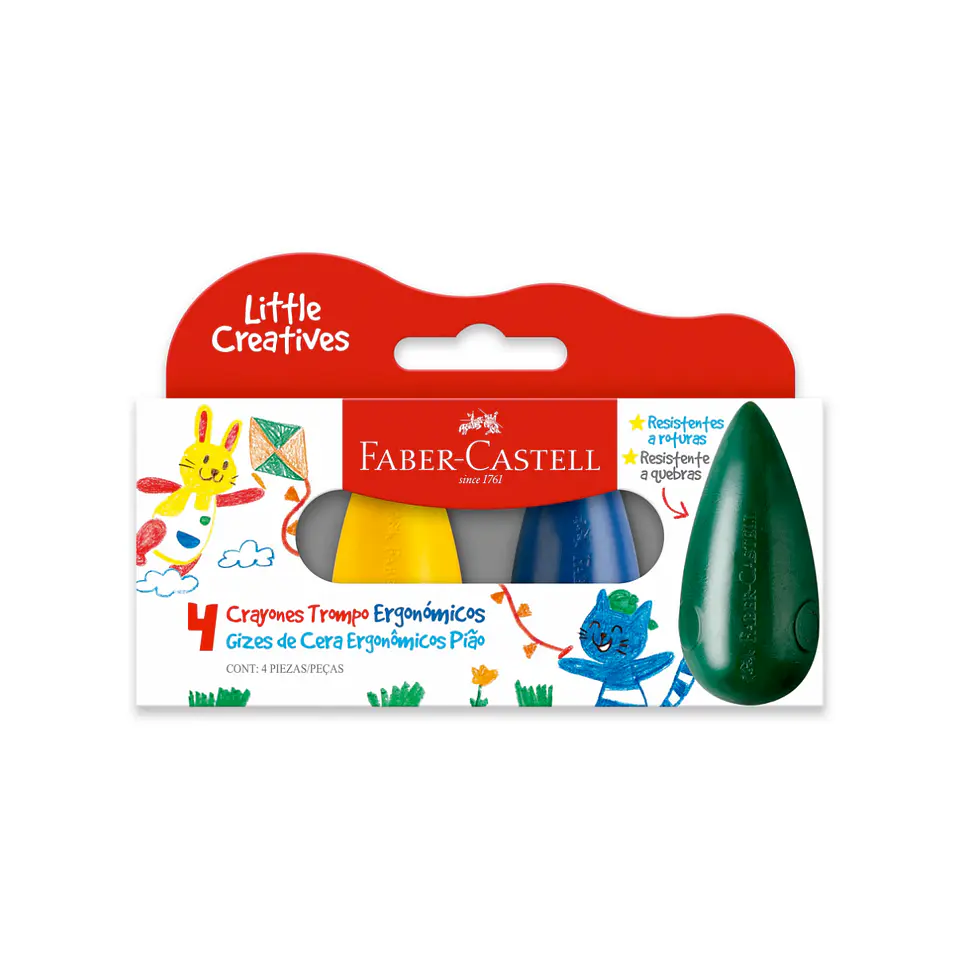 Crayón Ergonómico Gota Little Creatives 4 Colores 1