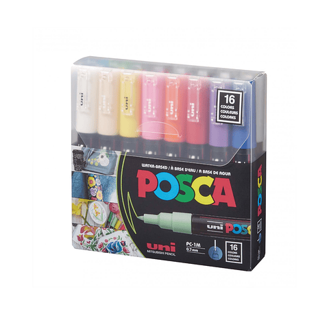 Set Marcador Posca 1m - 16 Colores