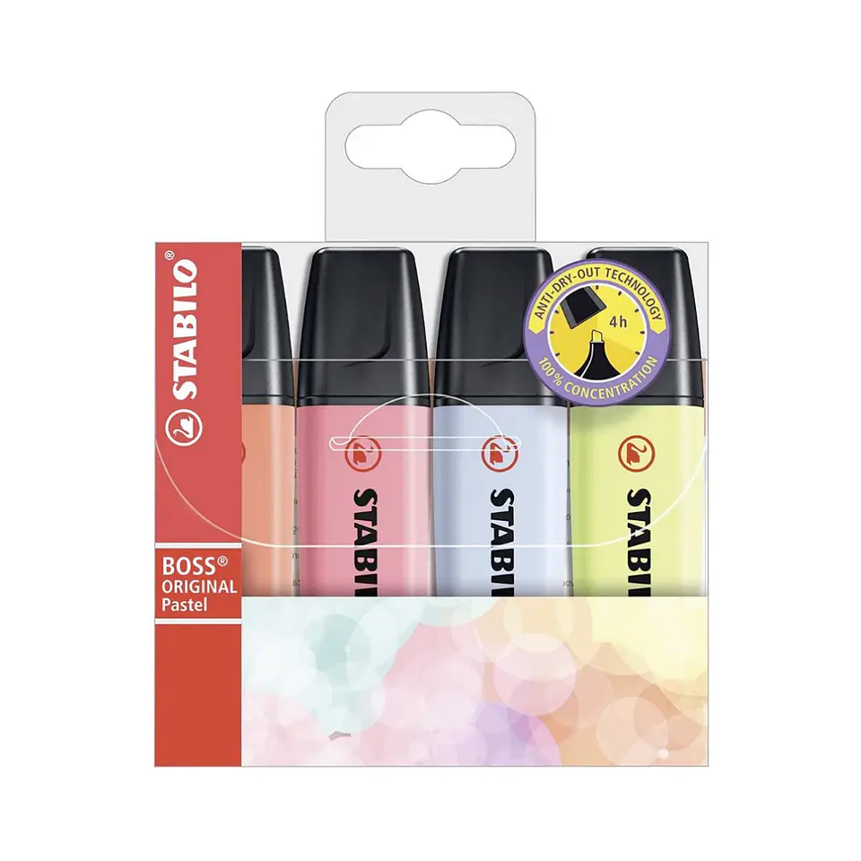 Set de 4 Destacadores Stabilo Boss Original Pastel (70/4-3) 1