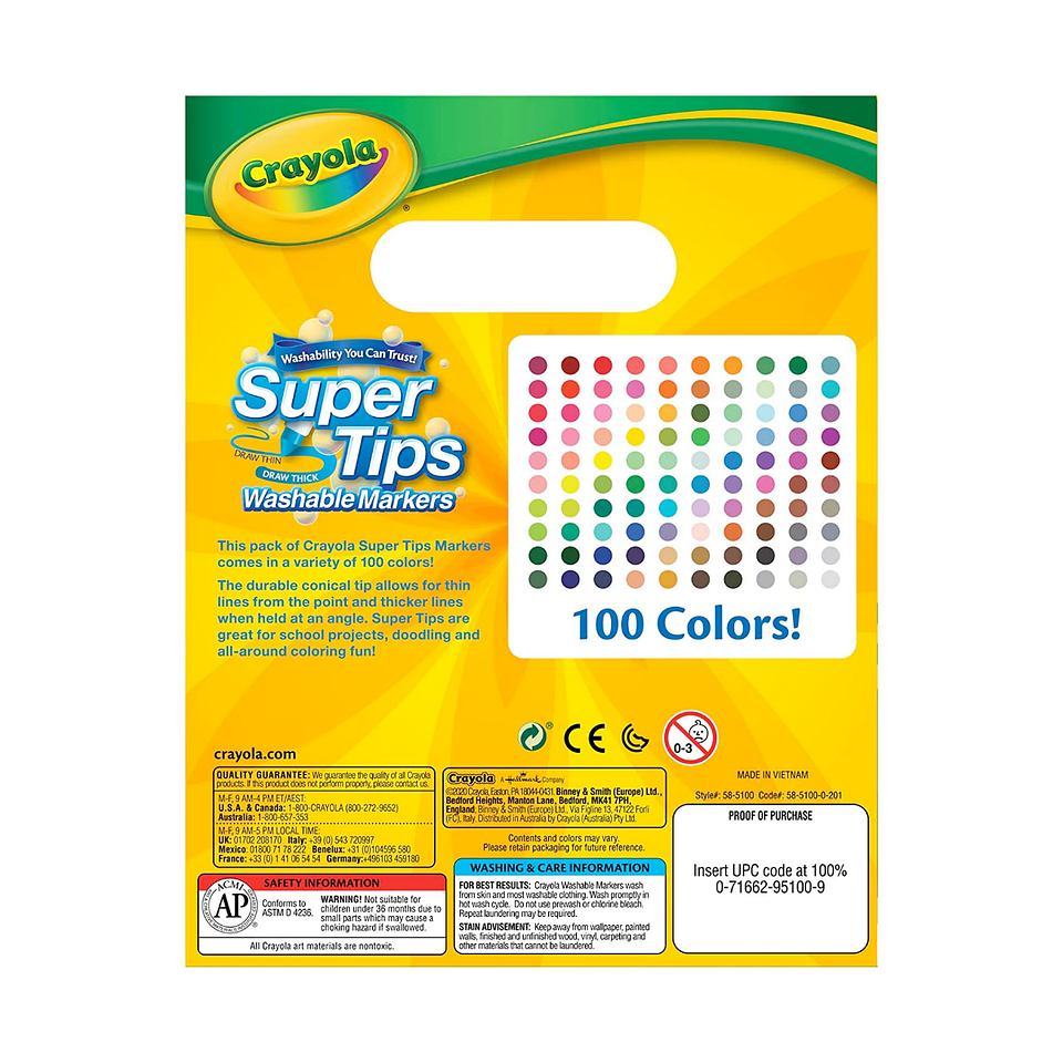  Crayola Super Tips - Set 100 Plumones Lavables 4