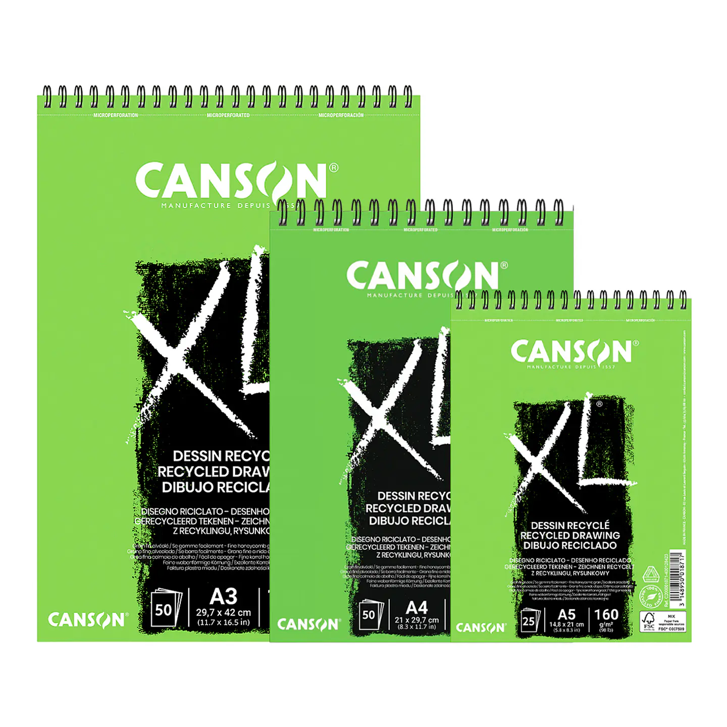 Canson XL Dessing Recycle Croquera 160Grs - Distintas Medida 1