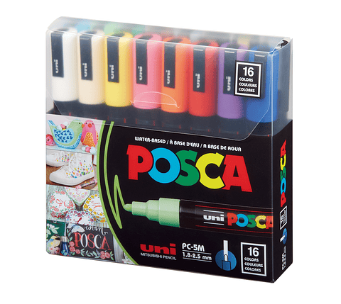 Set Marcador Posca 5m - 16 Colores