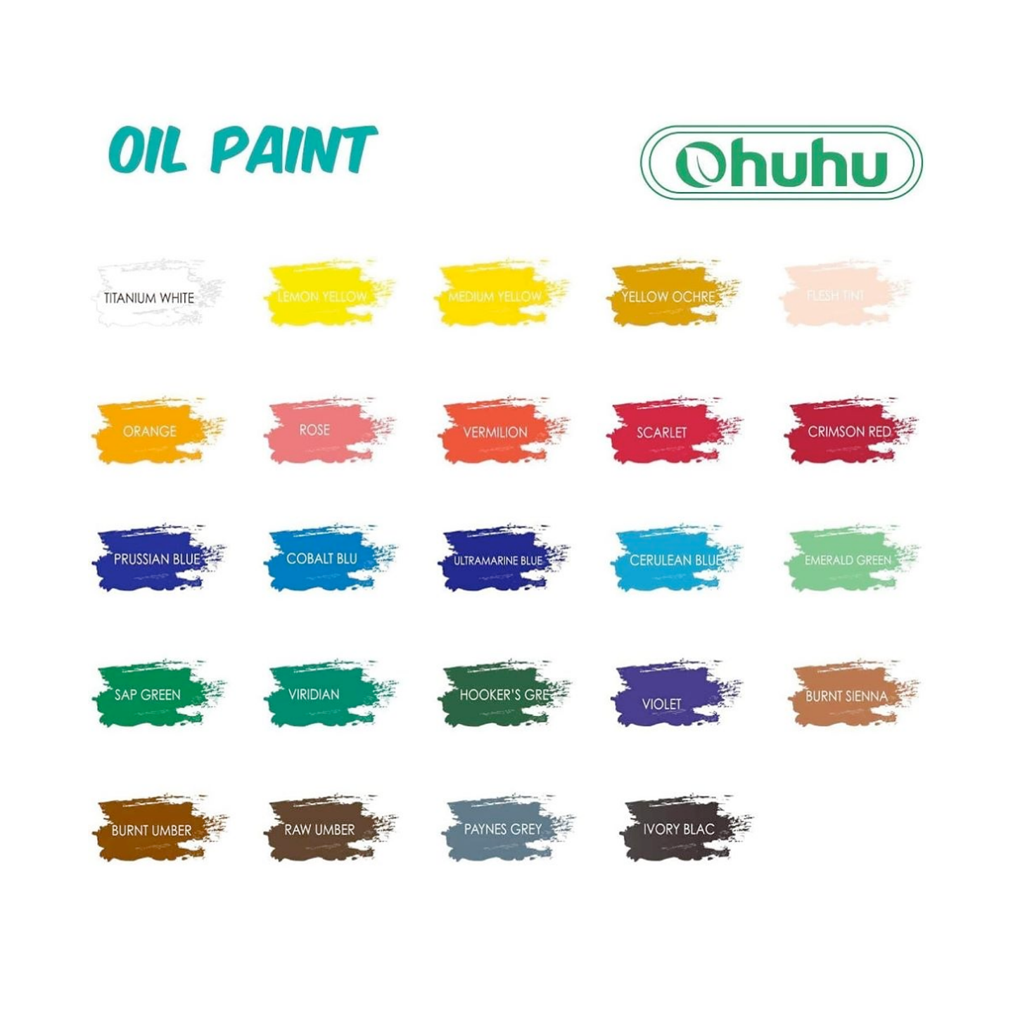 Ohuhu Set de 24 Pinturas Al Oleo 3