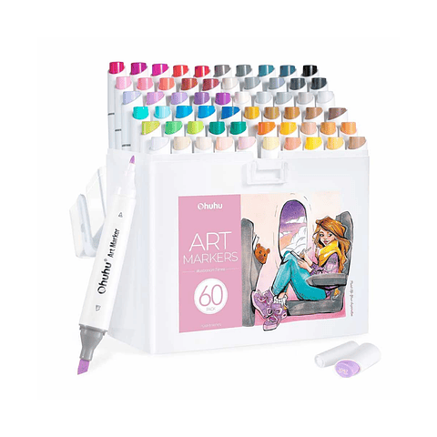 60 Marcadores de Alcohol + 1 Blender Serie Kaala