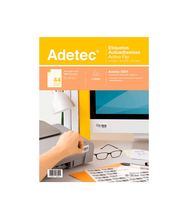 Etiqueta Autoadhesiva Activo Fijo 50x25mm 10 Hojas