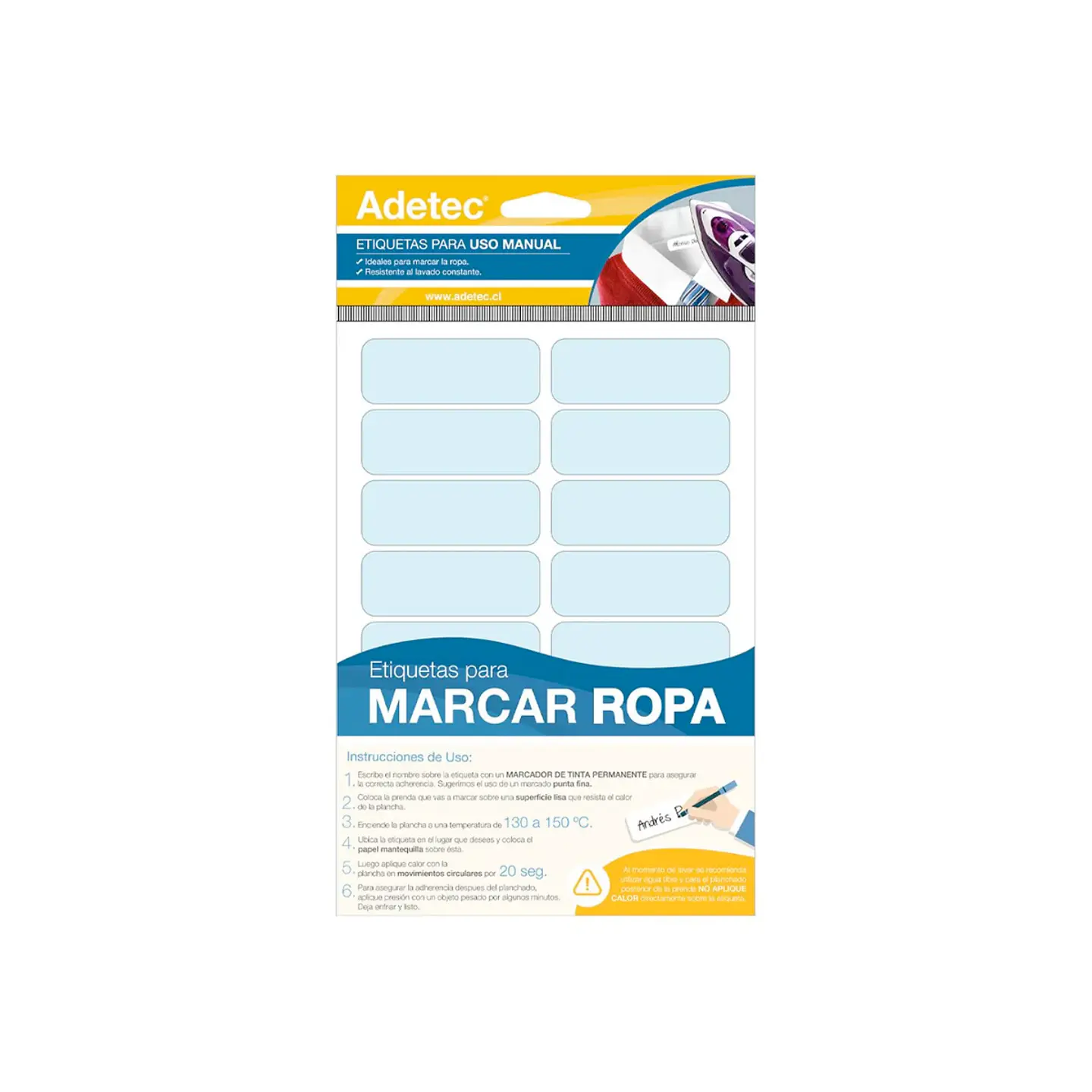 Etiquetas Para Marca Ropa Y Uniformes Color - Adetec 1