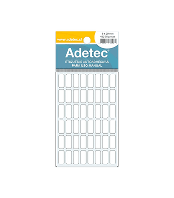 Etiqueta Rectangular Manual 8x20mm 