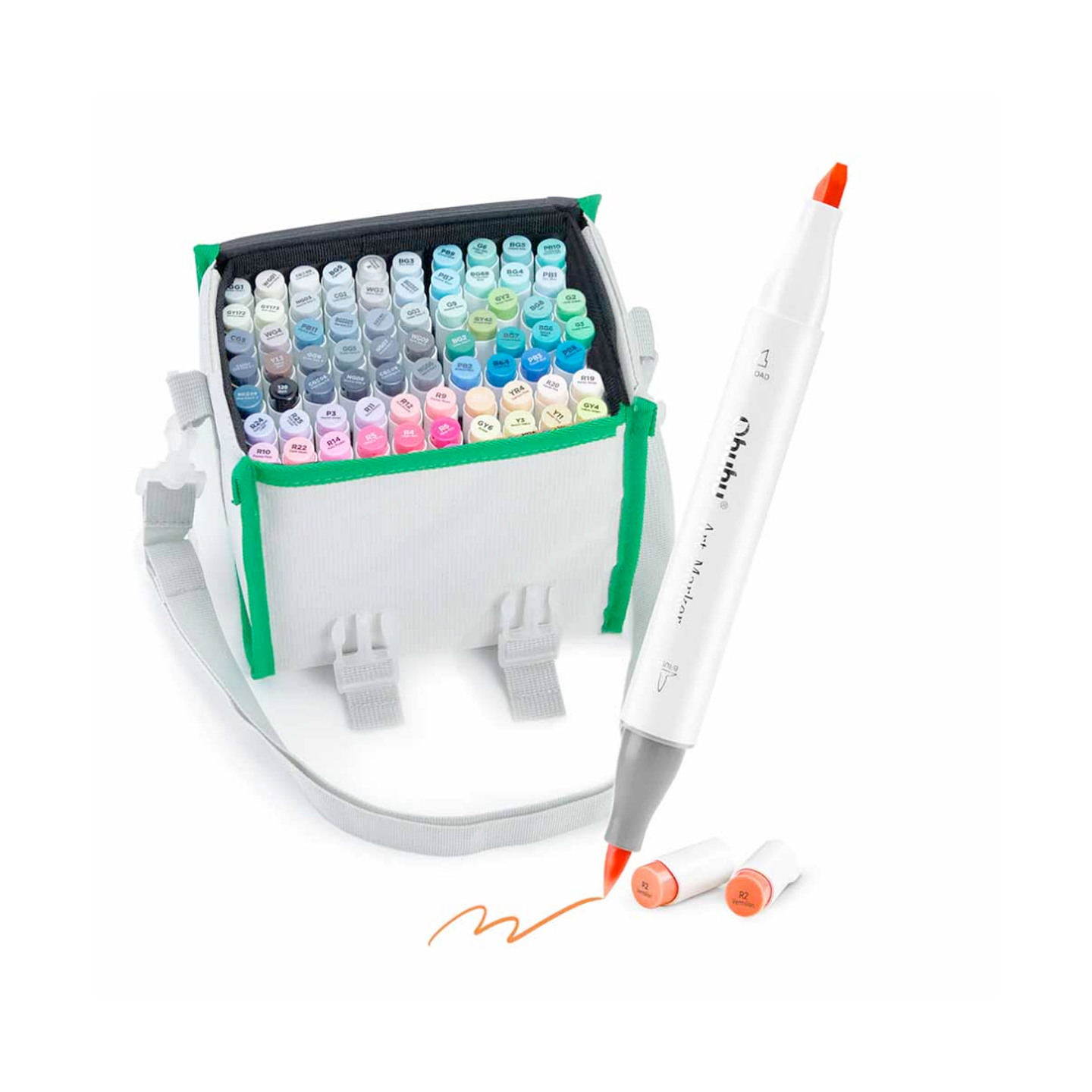 OHUHU 72 Marcadores de Alcohol + 1 Blender (Pincel & Biselada) 1