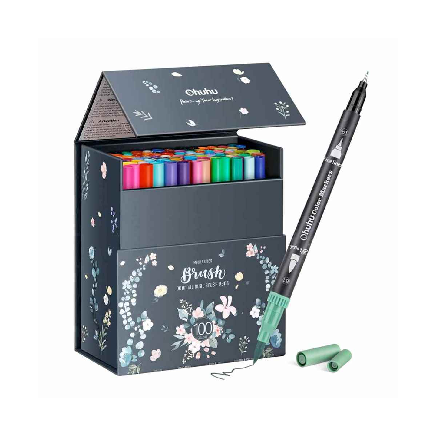 Set 100 Marcadores A Base De Agua Ohuhu - Maui Doble Punta 1