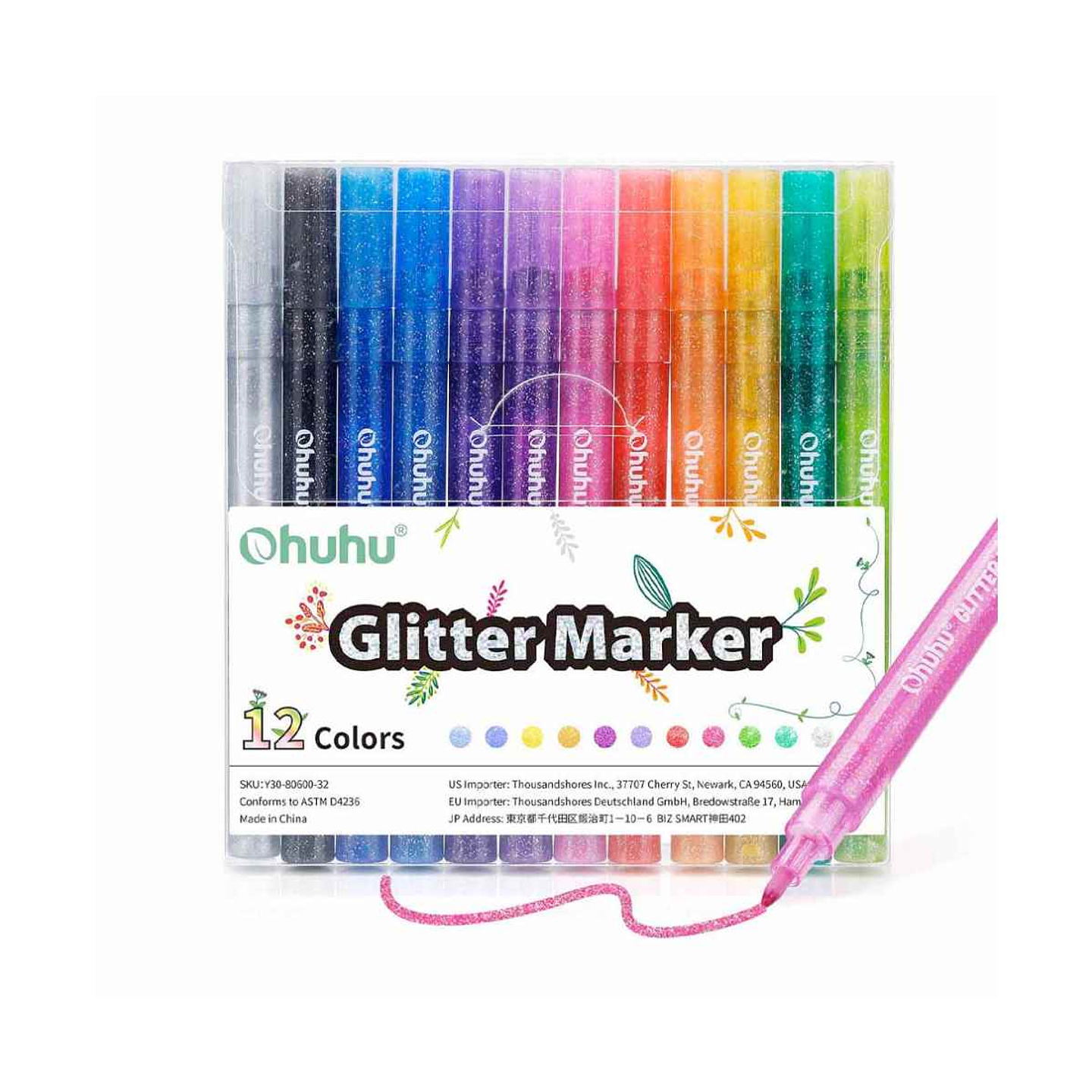 Set 12 Marcadores Glitter Marker - Ohuhu 1