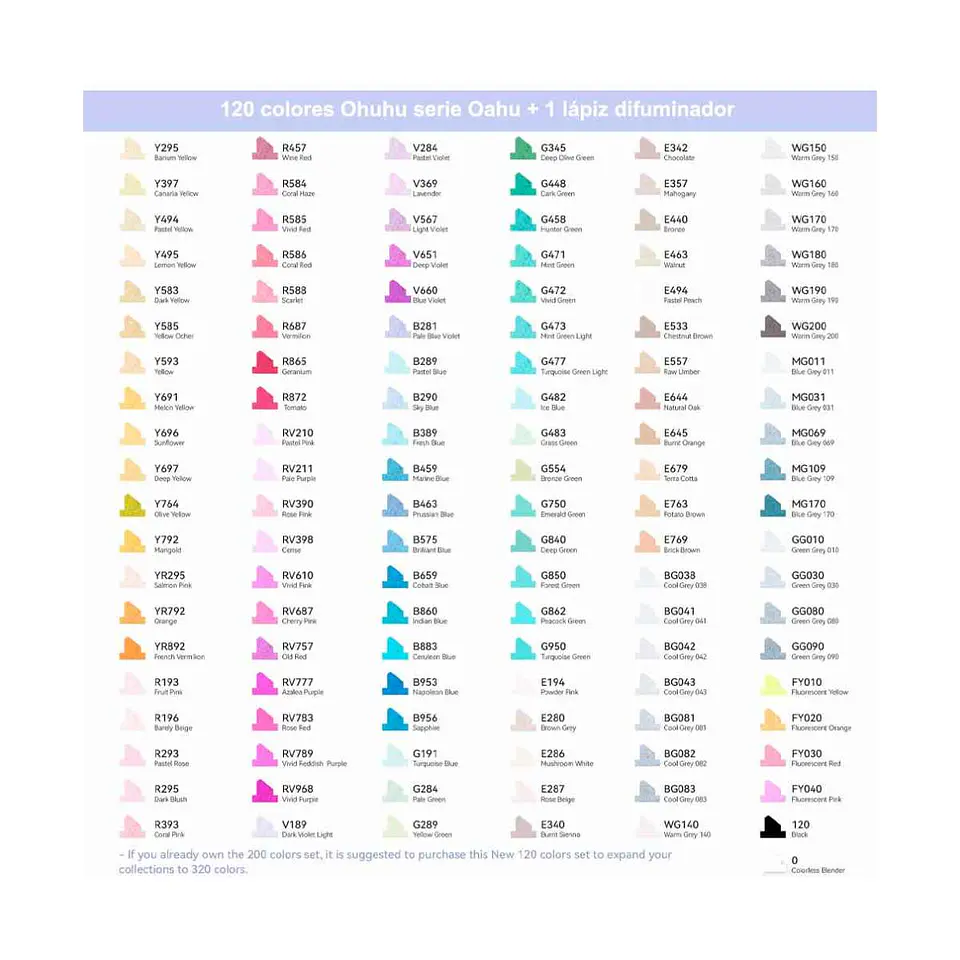 120 Marcadores De Alcohol + 1 Blender Fina & Biselada 2