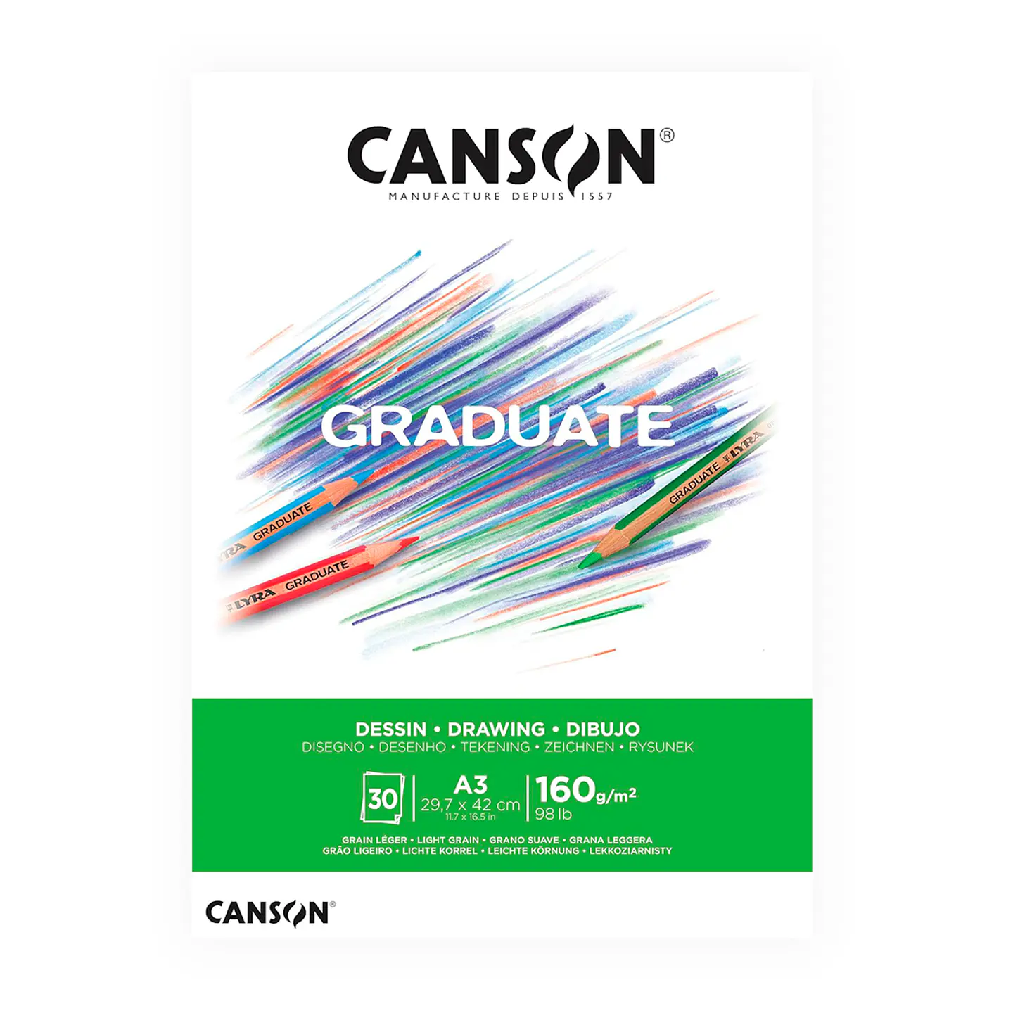 Canson Pad Graduate Dessin 30 hojas 160 g/m2 3