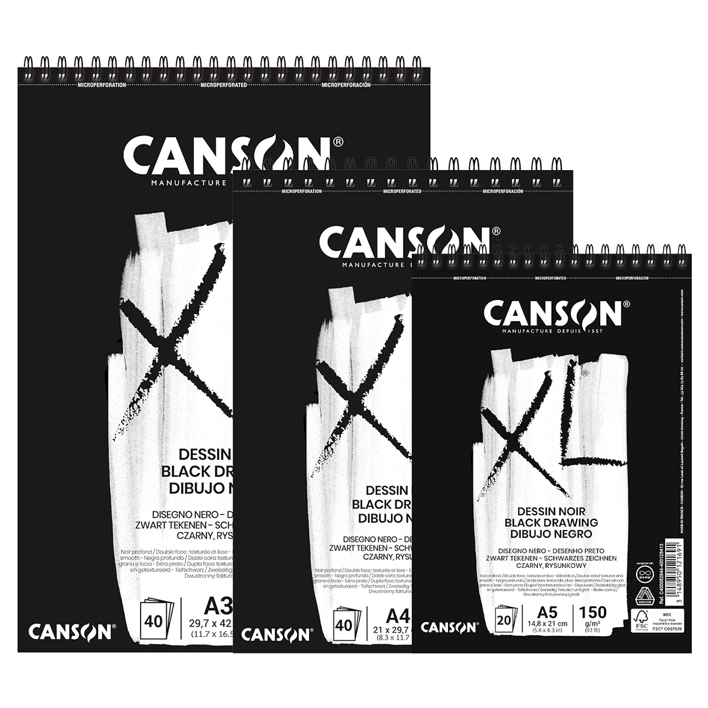 Croquera Canson XL Noir - Distintas Medidas 1
