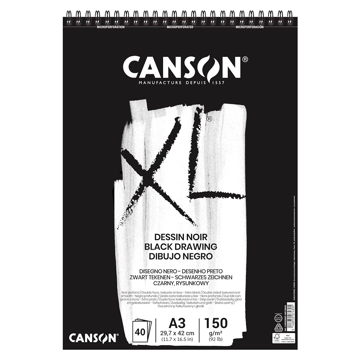 Croquera Canson XL Noir - Distintas Medidas 4