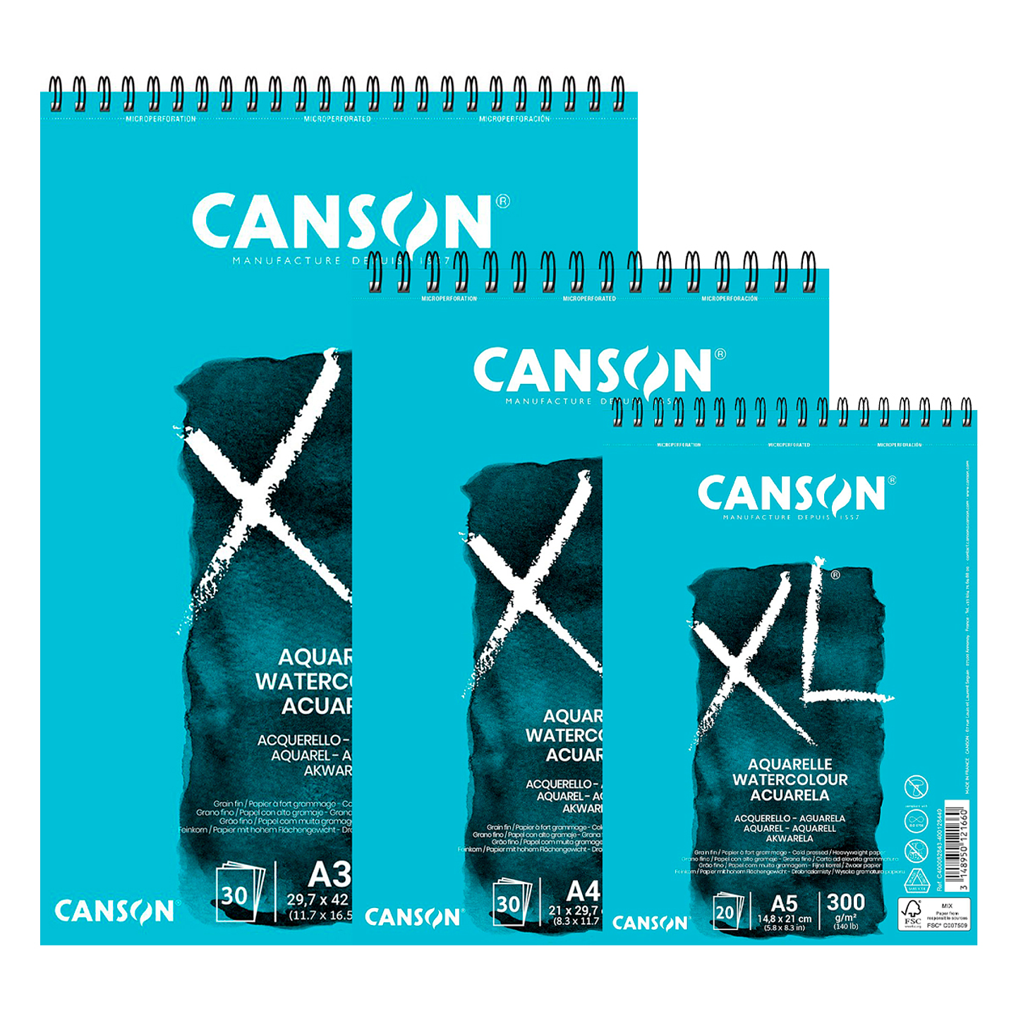 Croquera Canson XL Aquarelle - Distintas Medidas 1